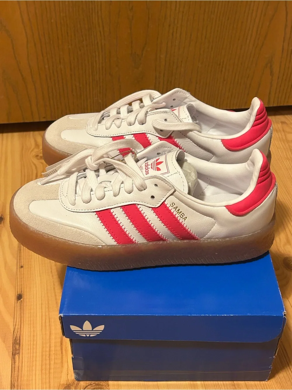 Adidas Samba White & Pink Women's Low-Top Sneakers
